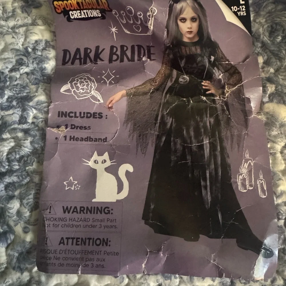 Mystical Black dark Bride  Kids Halloween Costume